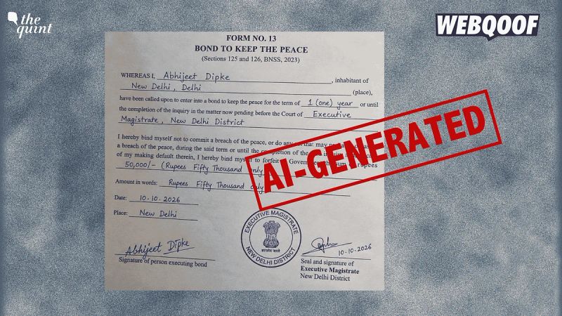 Viral Image of CJP’s Dipke’s Signed Bond ‘To Keep the Peace’ Is AI-Generated