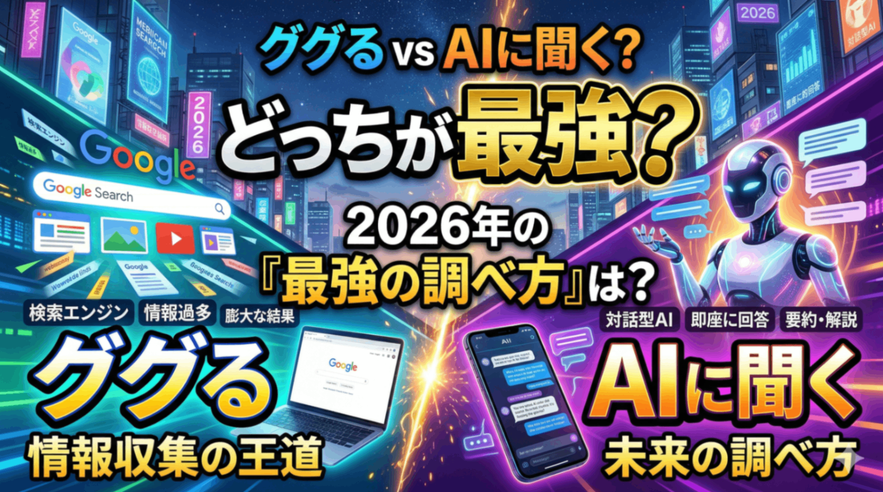 ググる vs AIに聞く? 2026年の「最強の調べ方」はコレ!