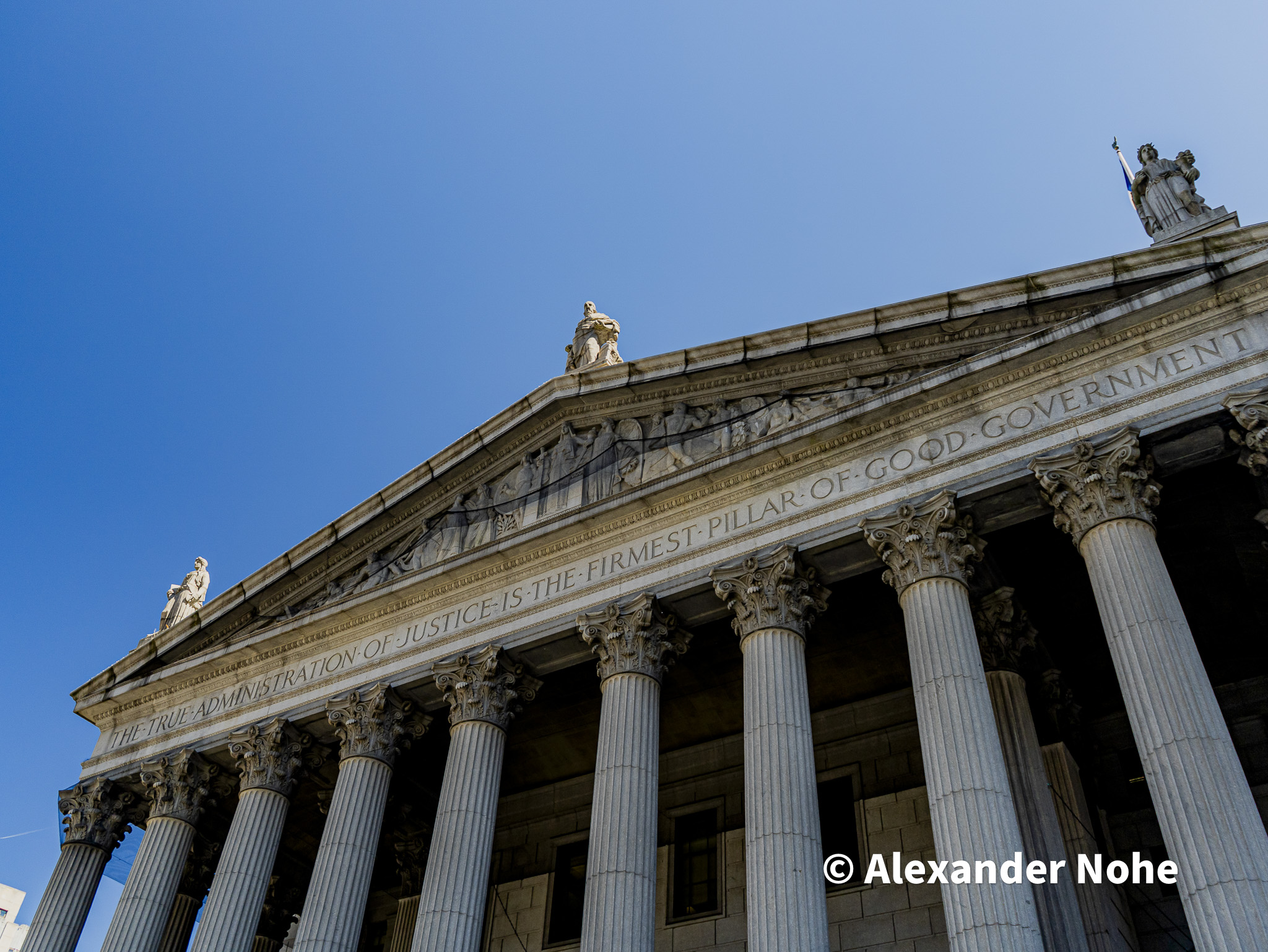 Facade of the New York County Supreme Court with Corinthian columns