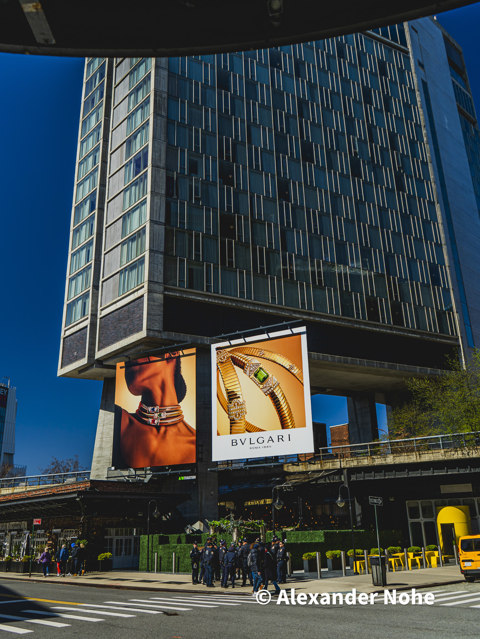 The Standard hotel straddling the High Line park
