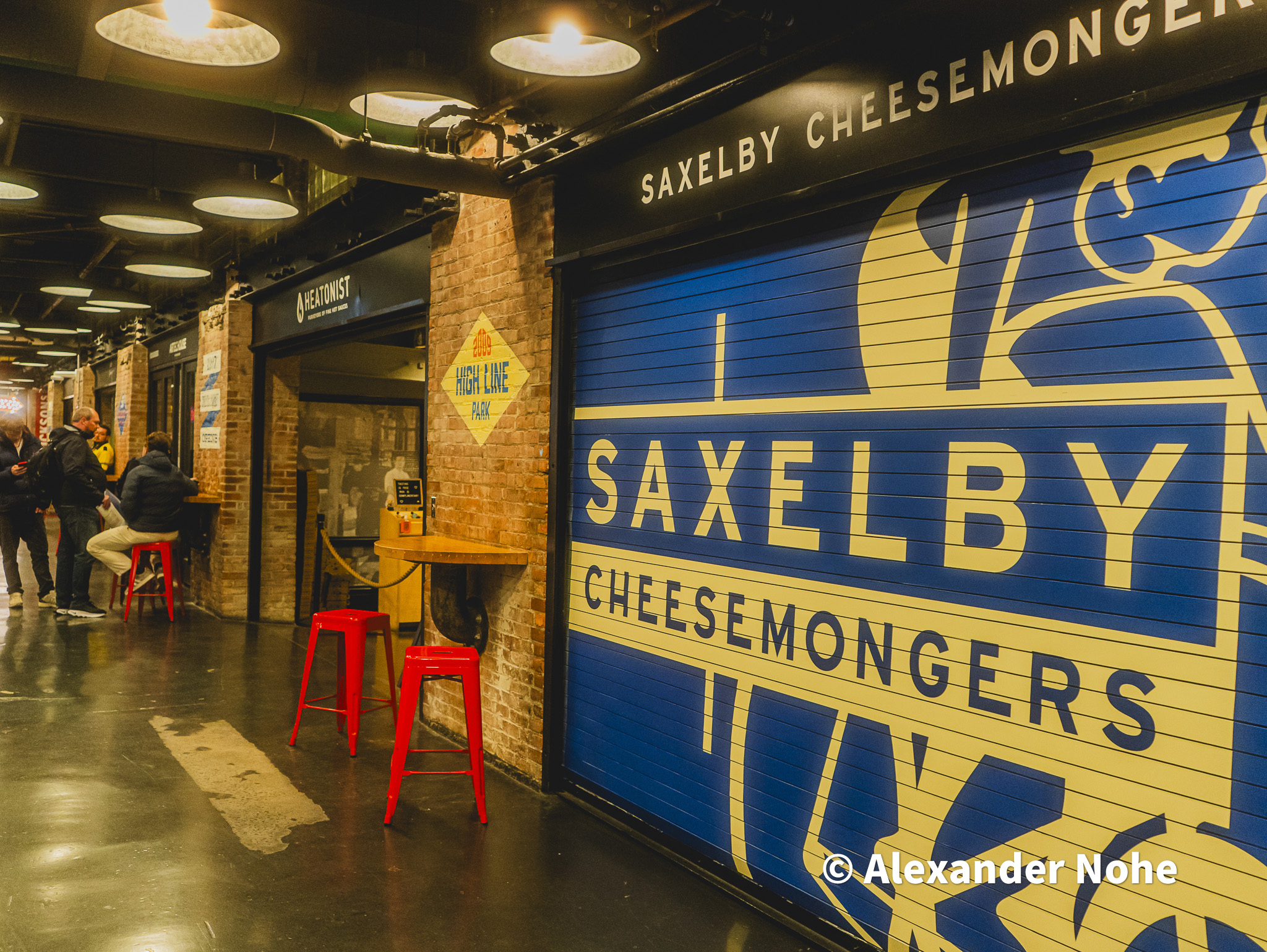 Vendor stalls inside Chelsea Market