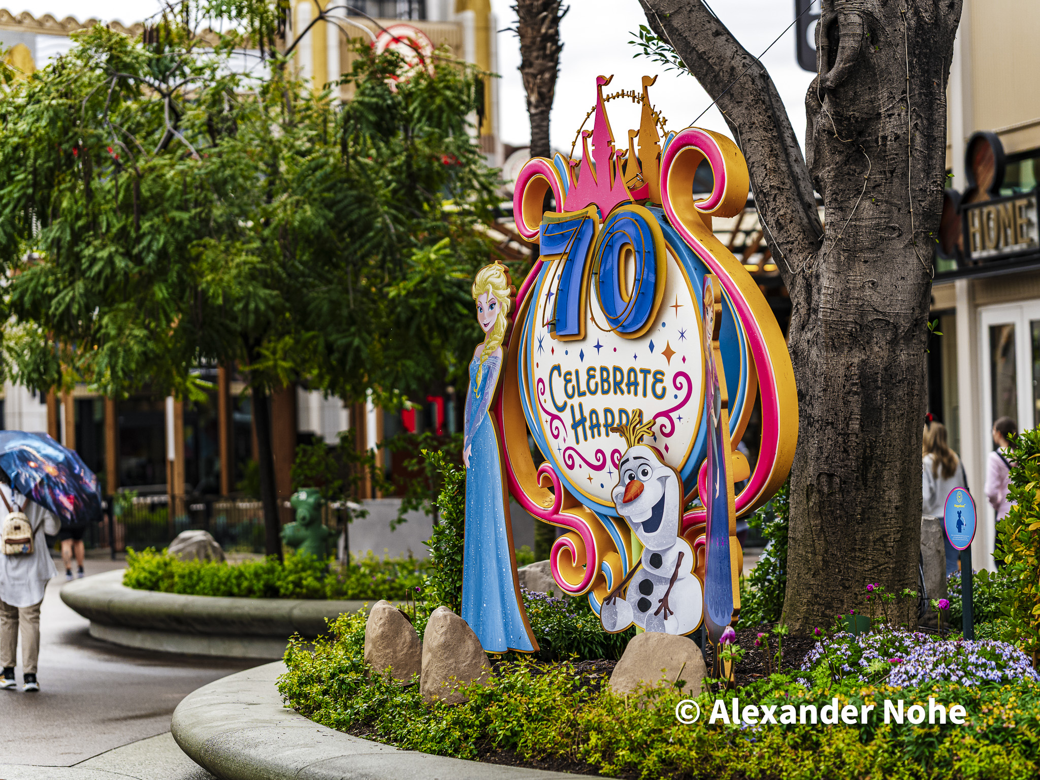 70th Anniversary Sign outside the Disneyland Hotel