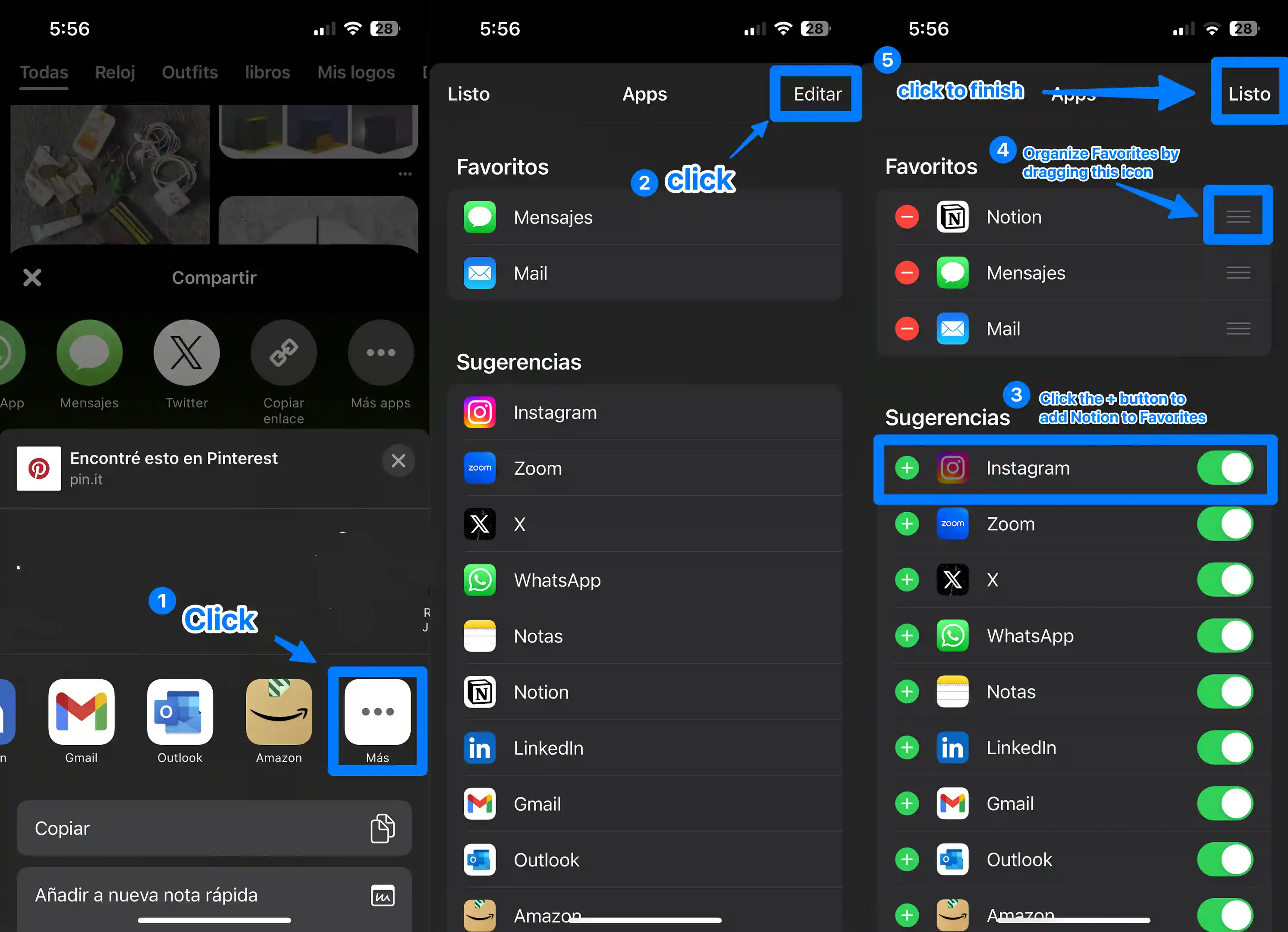 Config Share to Notion Iphone