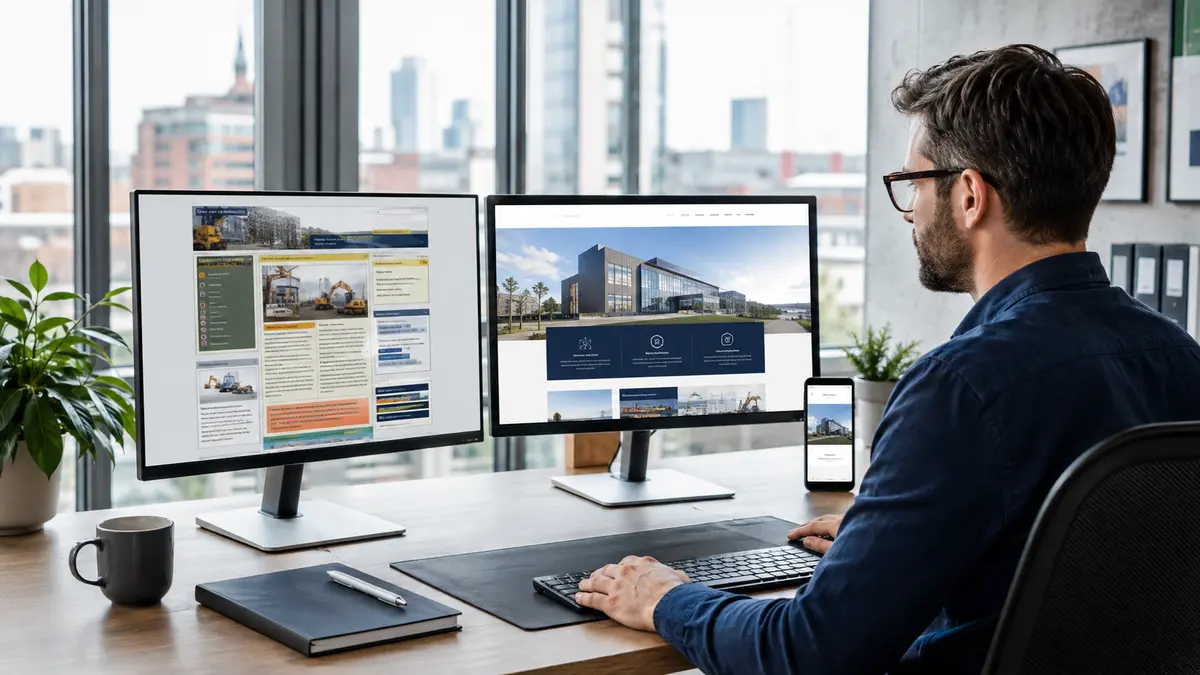 Website redesign specialist in Birmingham comparing an outdated business website with a modern responsive design