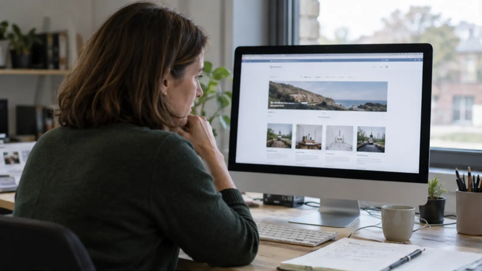 UK small business owner reviewing essential website pages