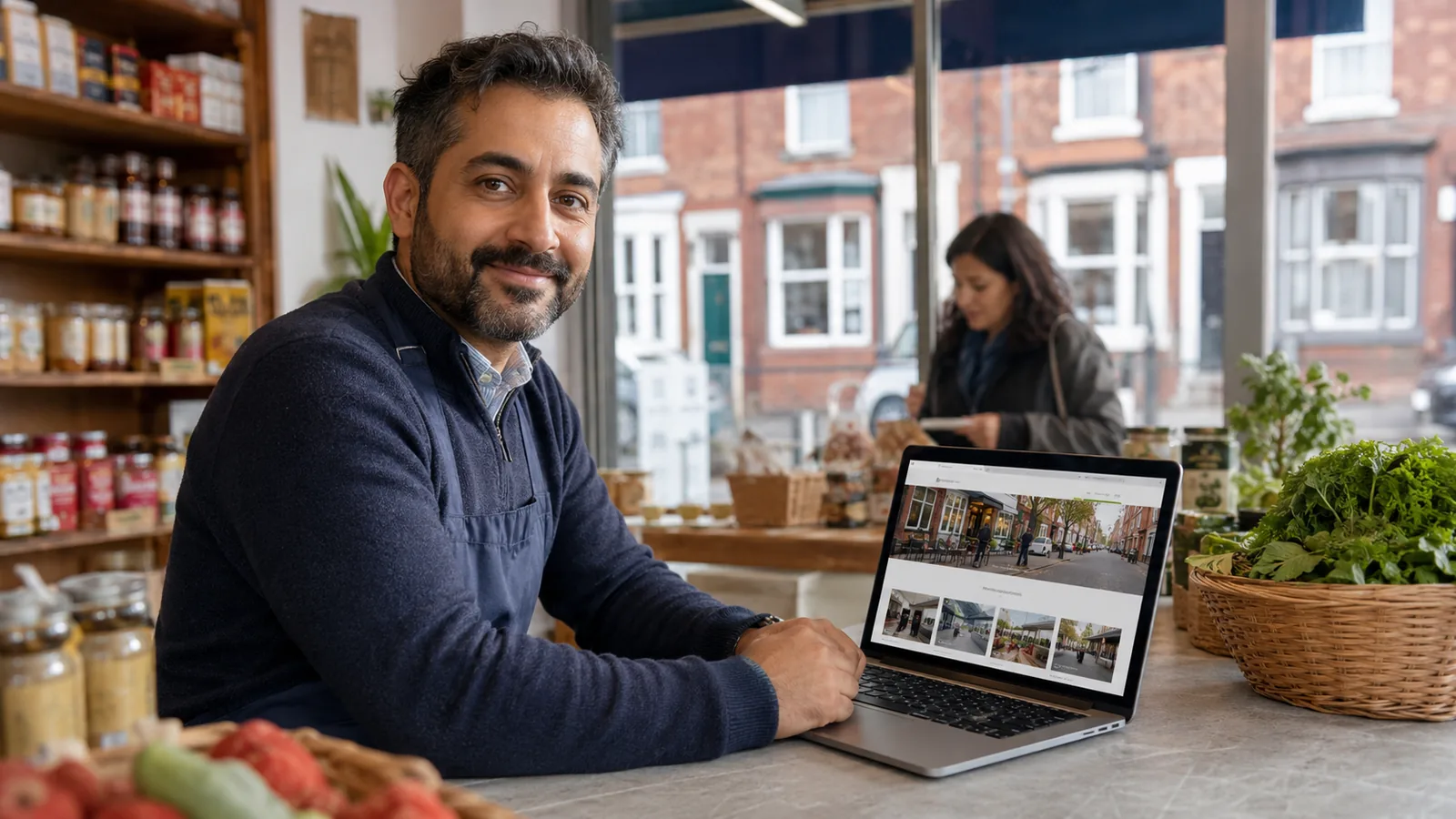 Sparkhill small business owner using a professional local business website on a laptop