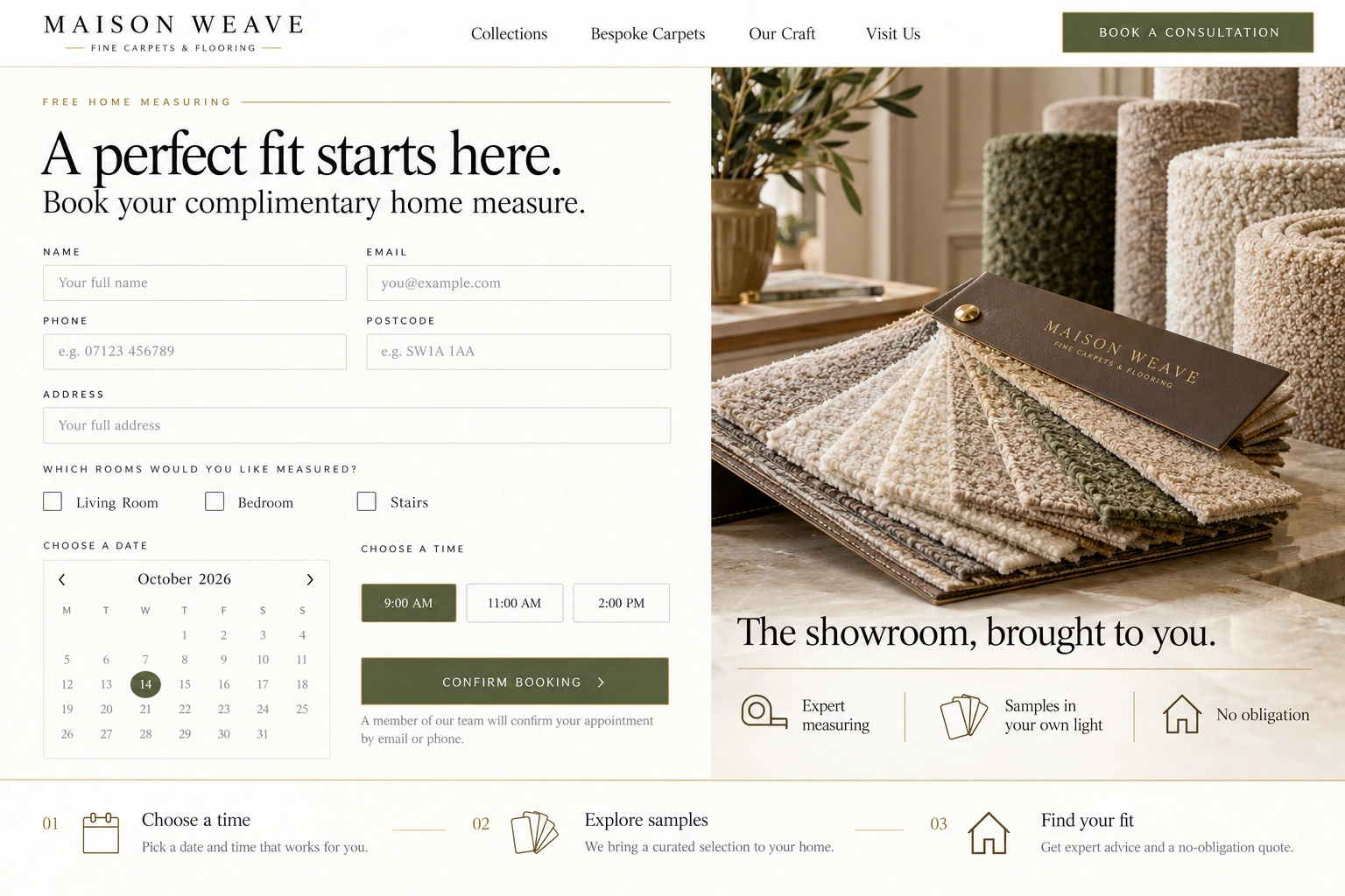 Maison Weave – Luxury Carpet & Flooring Website Design website design screen 4