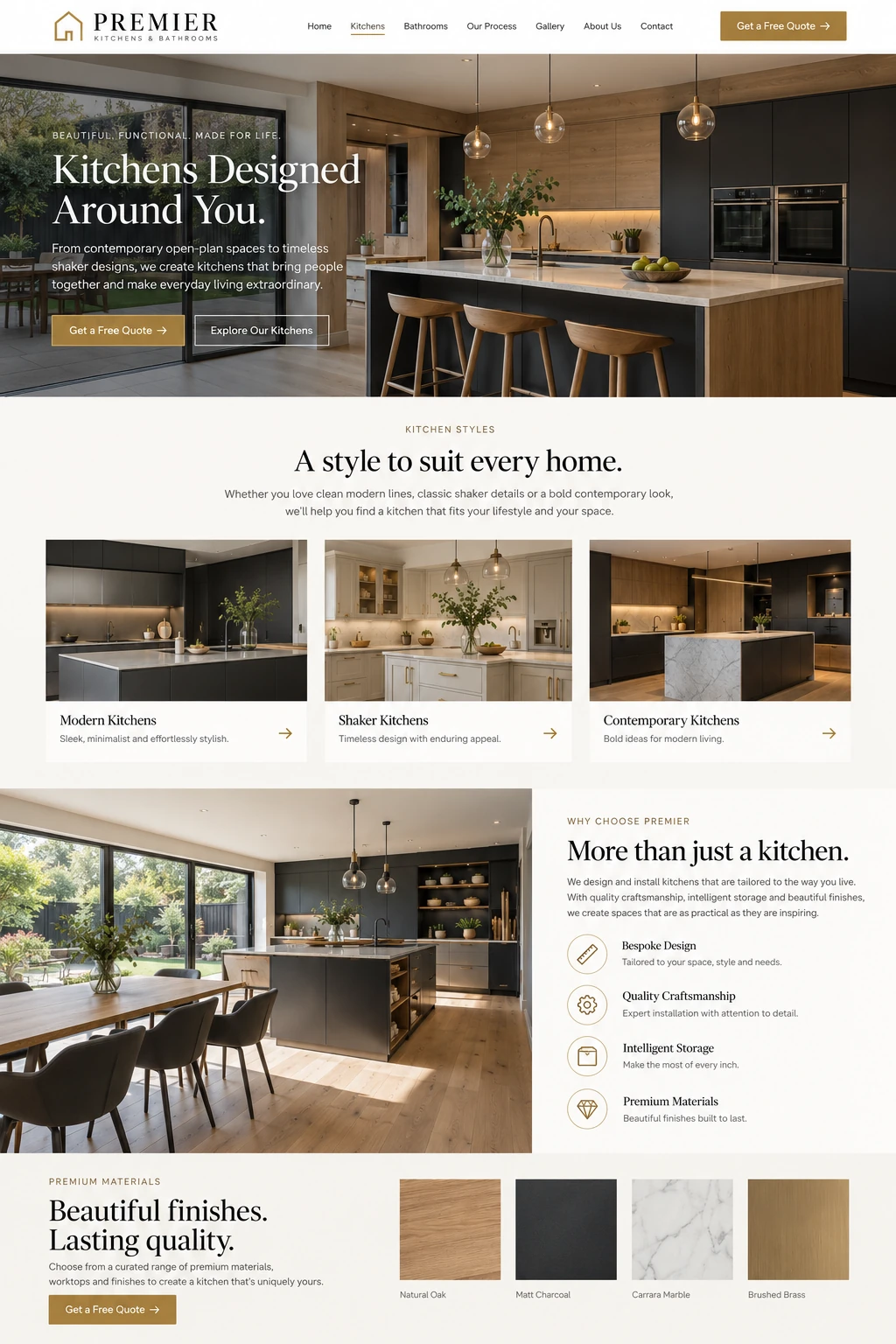 Premier Kitchens & Bathrooms Website Design website design screen 2