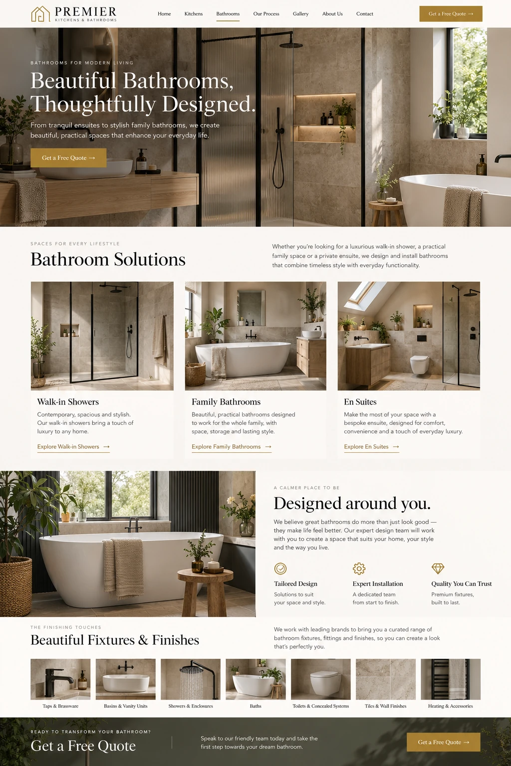 Premier Kitchens & Bathrooms Website Design website design screen 3