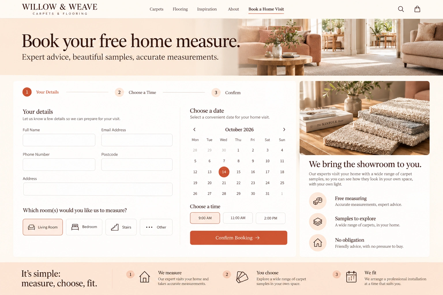 Willow & Weave – Carpet & Flooring Website Design website design screen 4