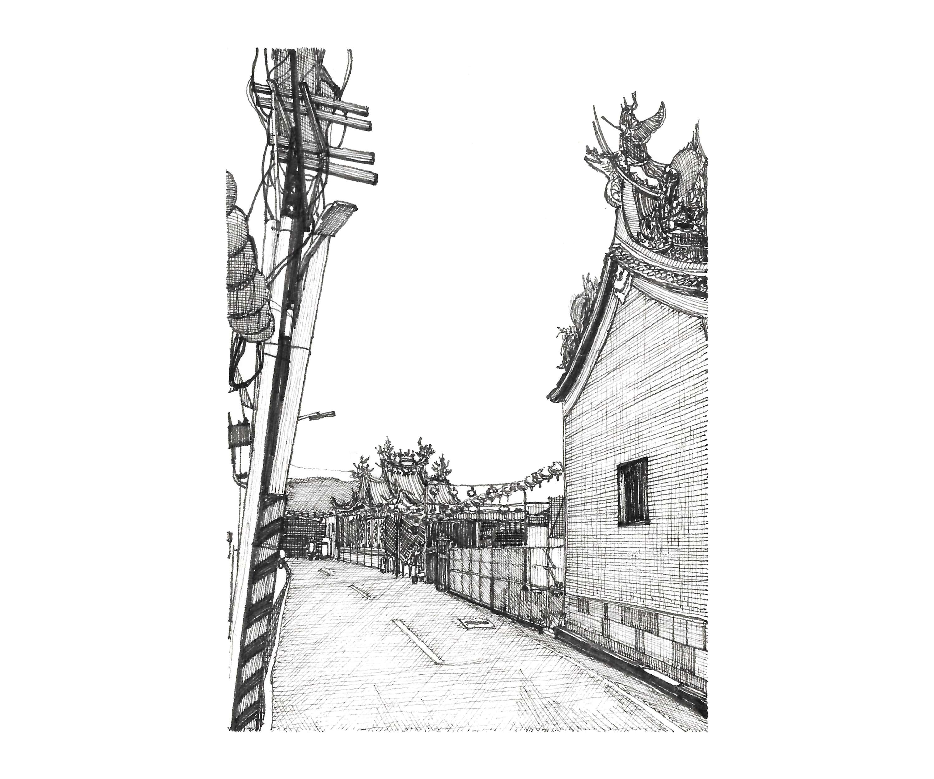 前往飛機巷途中的廟宇