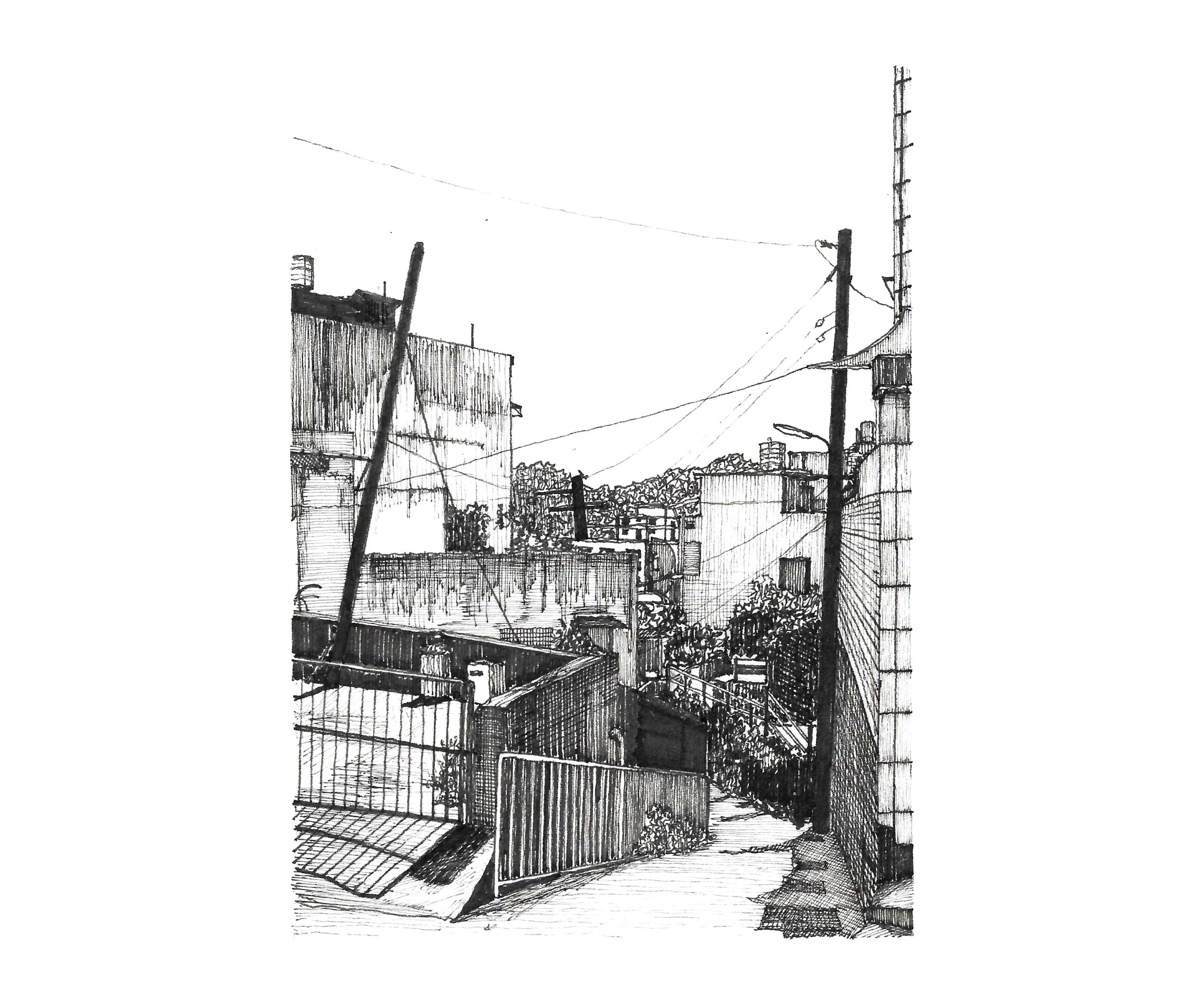 層層往上再層層往下的住宅道路