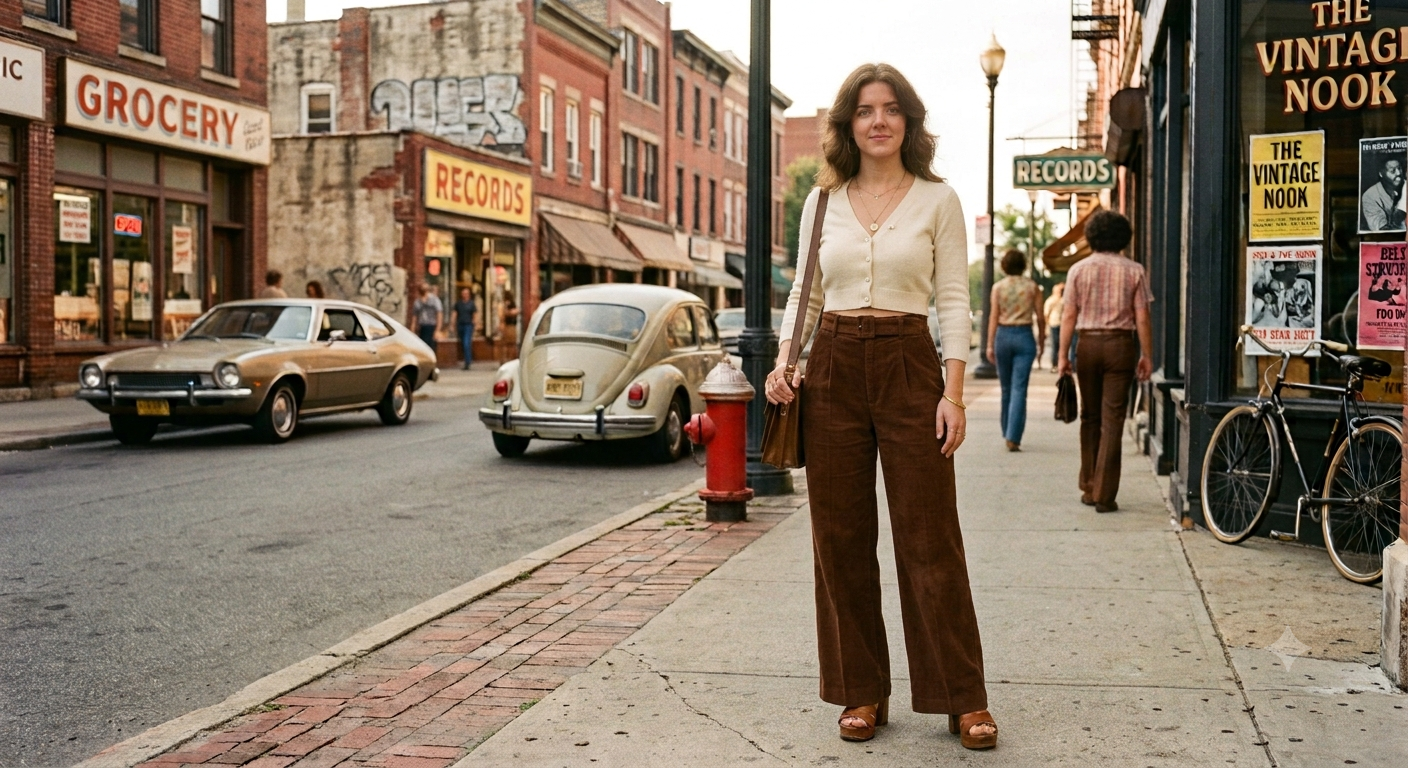 High Waisted Trousers With a Cropped Cardigan