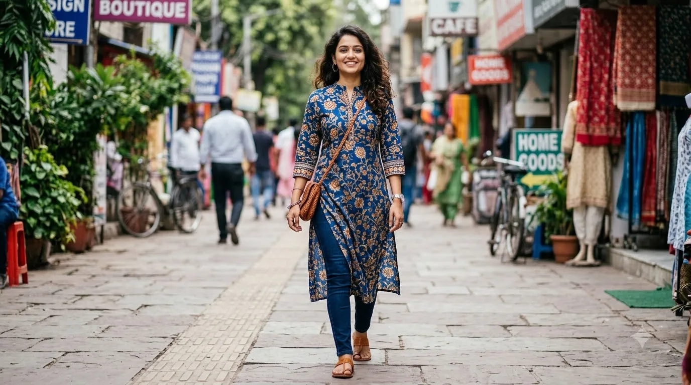 Long Kurti With Skinny Jeans