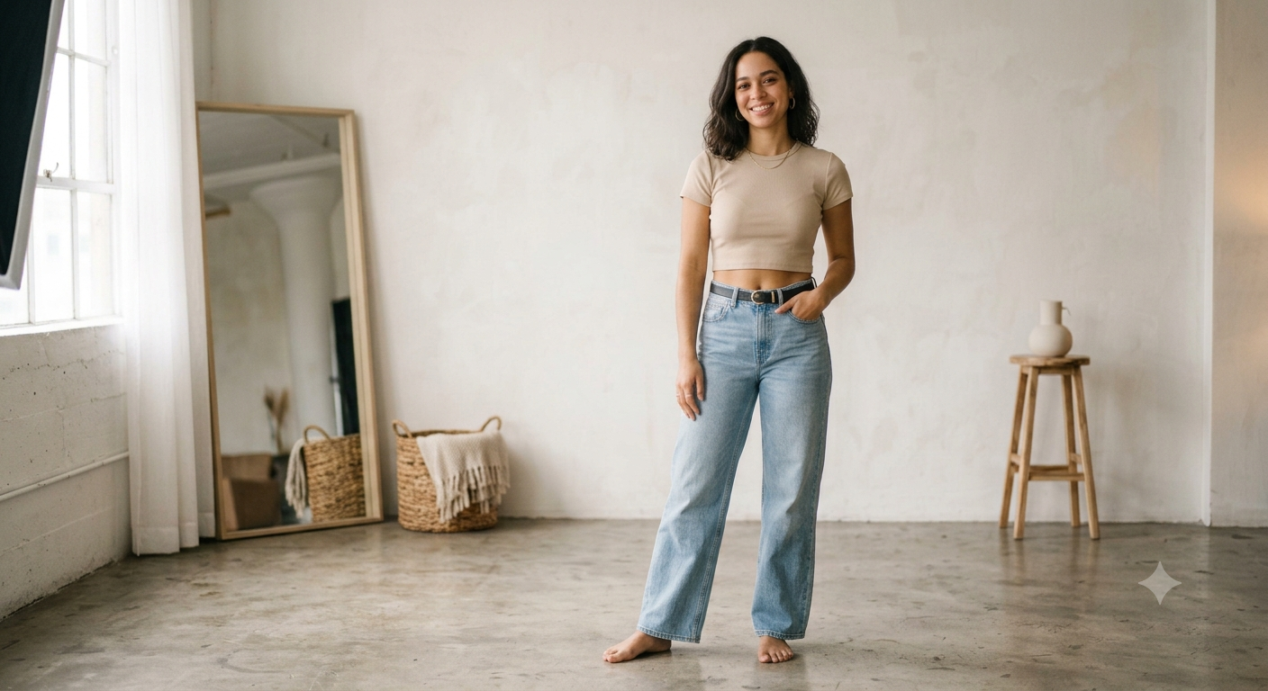 beige Cropped Top