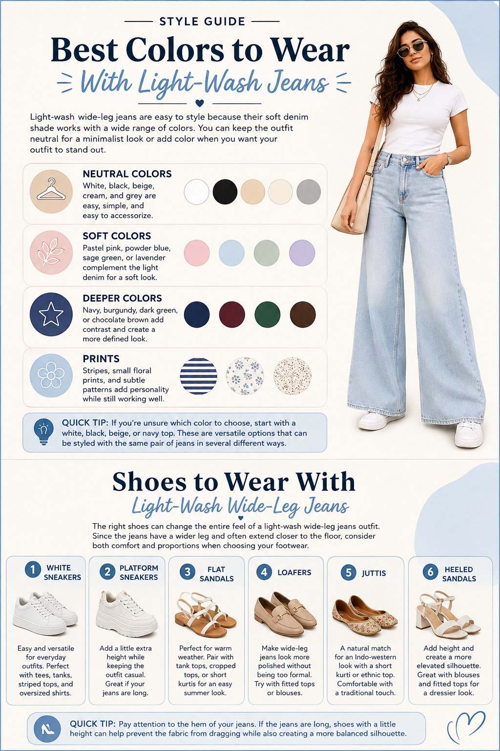 Best Colors to Wear With Light Wash Jeans Best Colors to Wear With Light Wash Jeans