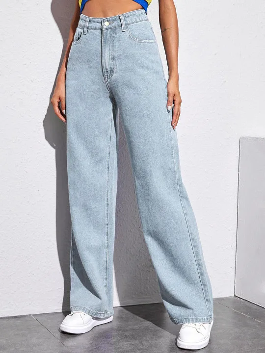 Women Straight Fit High-Rise Stretchable Jeans