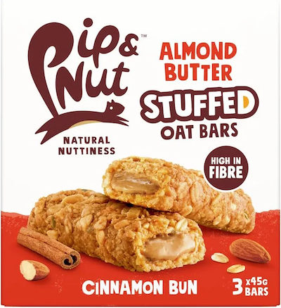 Almond Butter Stuffed Oat Bars by Pip & Nut