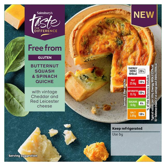 Free From Butternut Squash & Spinach Quiche by Sainsburys