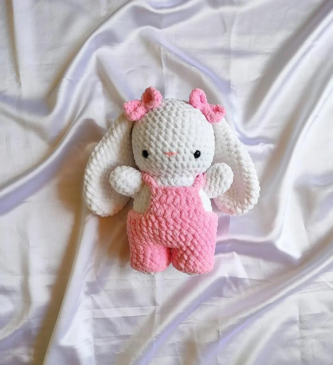 Blush Pink Crochet Bunny