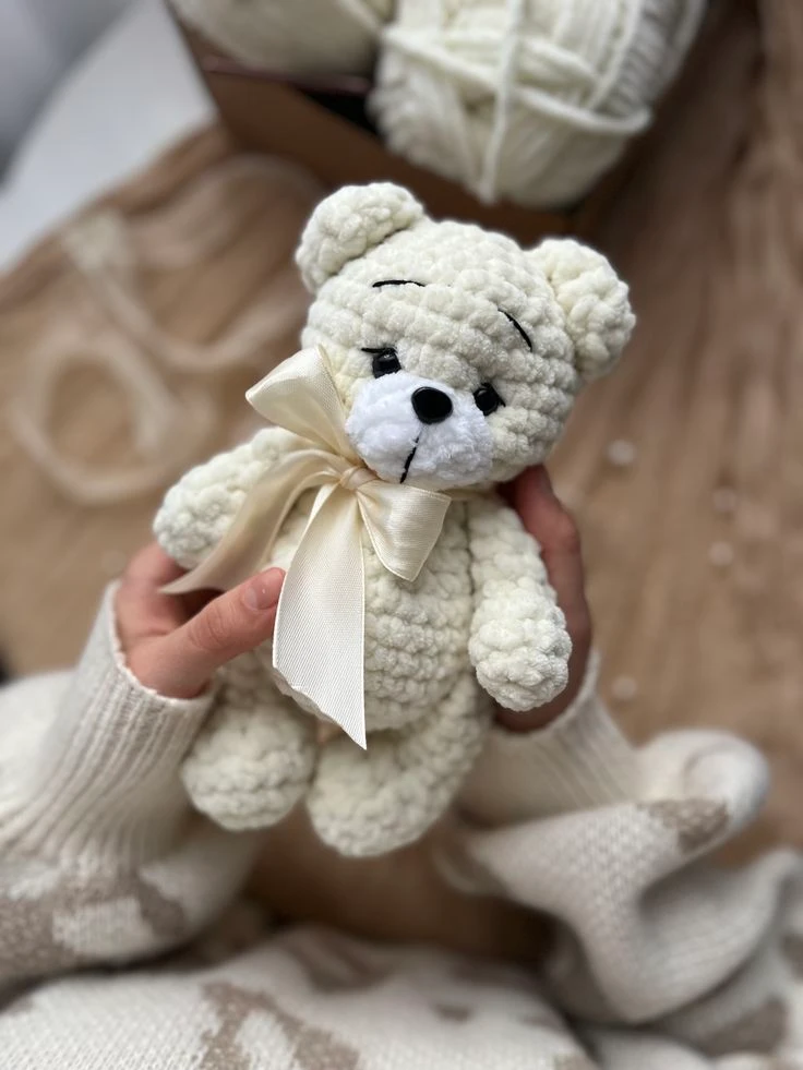 Cozy Cream Crochet Teddy Bear