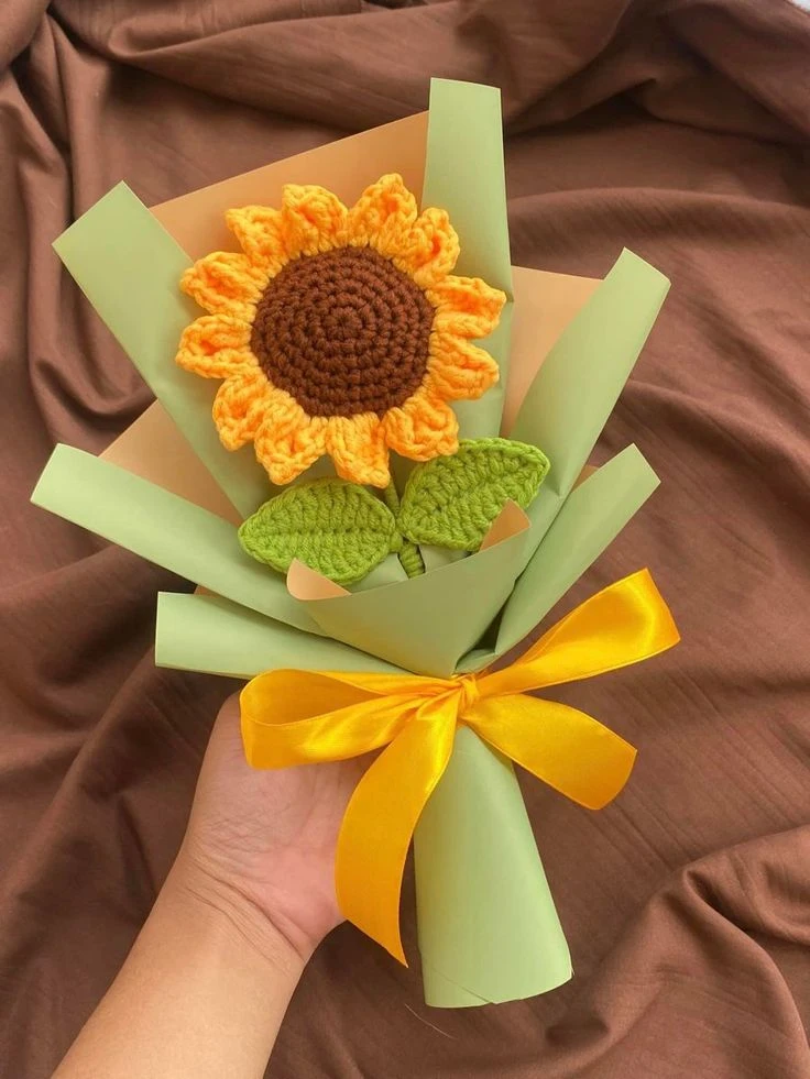 Eternal Crochet Sunflower Bouquet