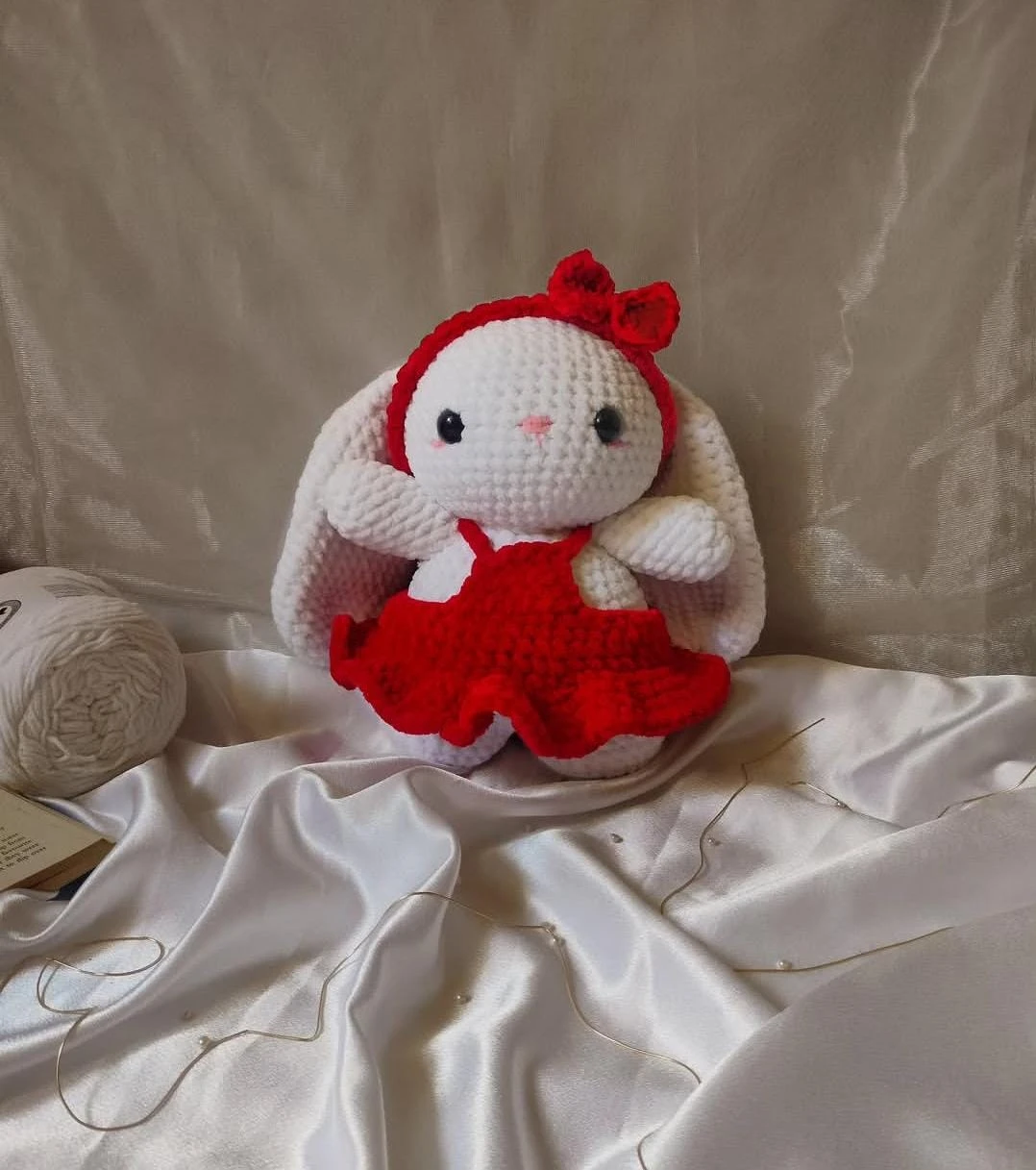 Ruby Red Crochet Bunny