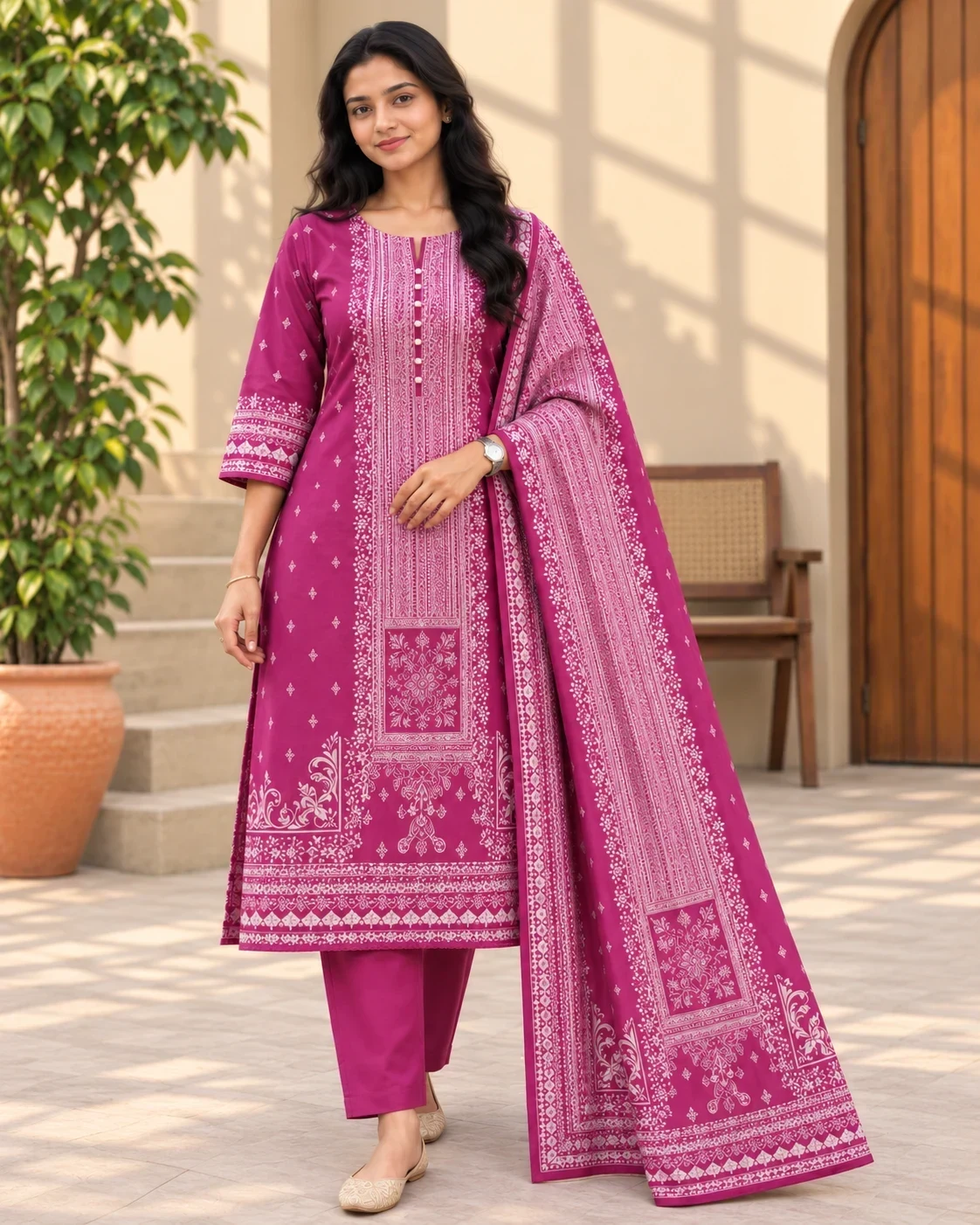Purple Chanderi Silk Elegance