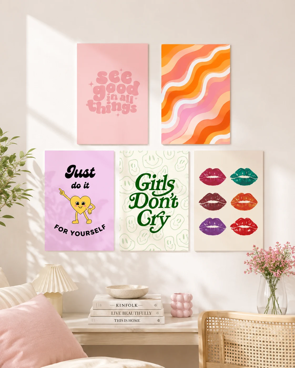 Colorful Girl Power Gallery Wall – Aesthetic Art Prints