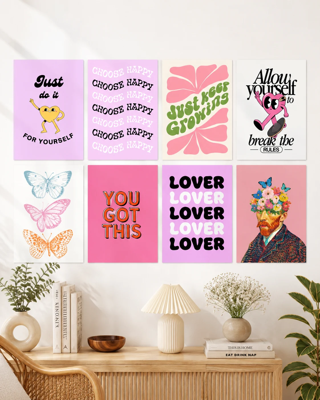 Pastel Motivation Gallery Wall – Aesthetic Art Prints