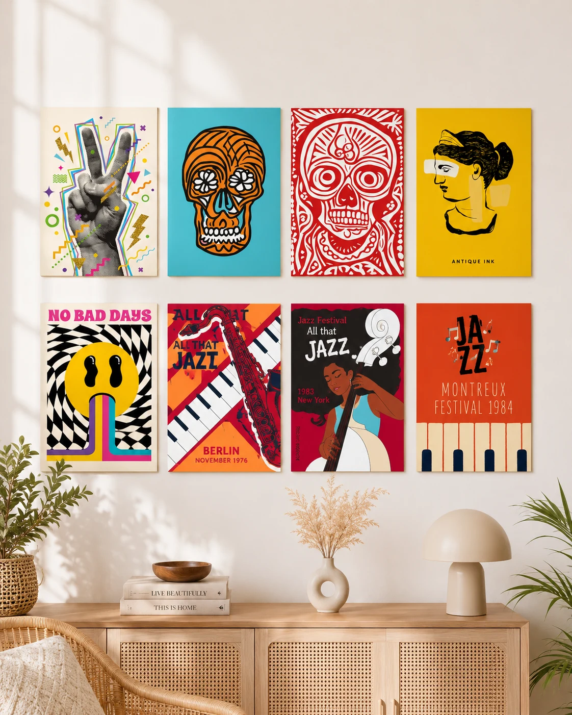 Retro Jazz & Pop Art Gallery Wall Set
