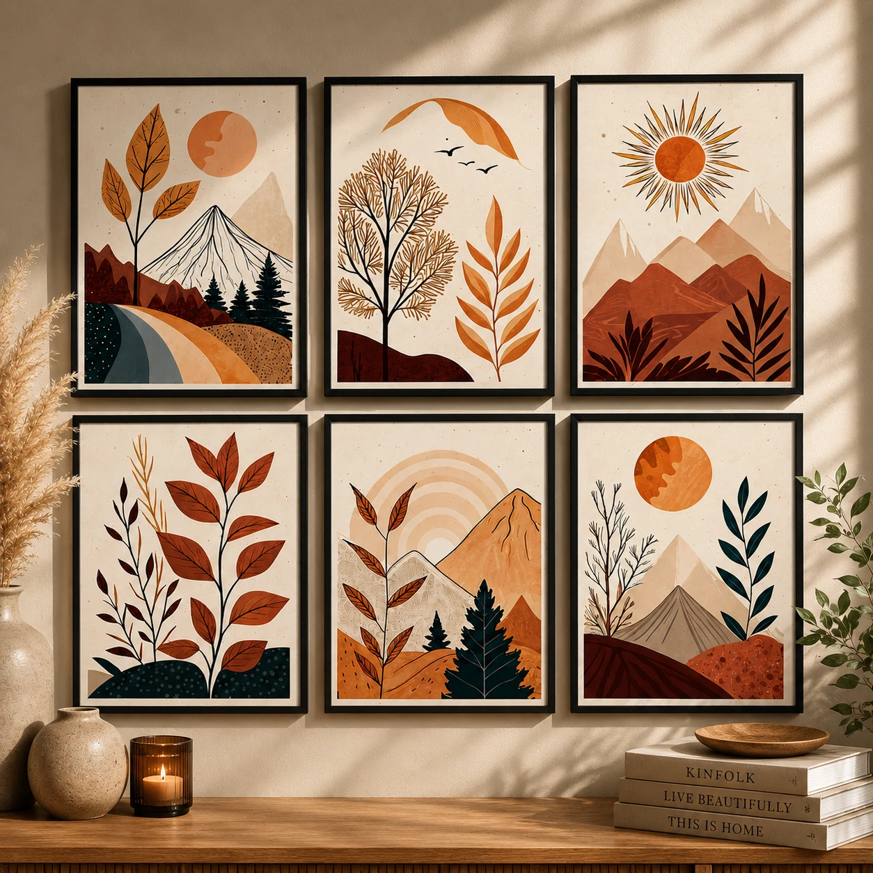 Autumn Mountain Collection – Set of 6 Art Prints