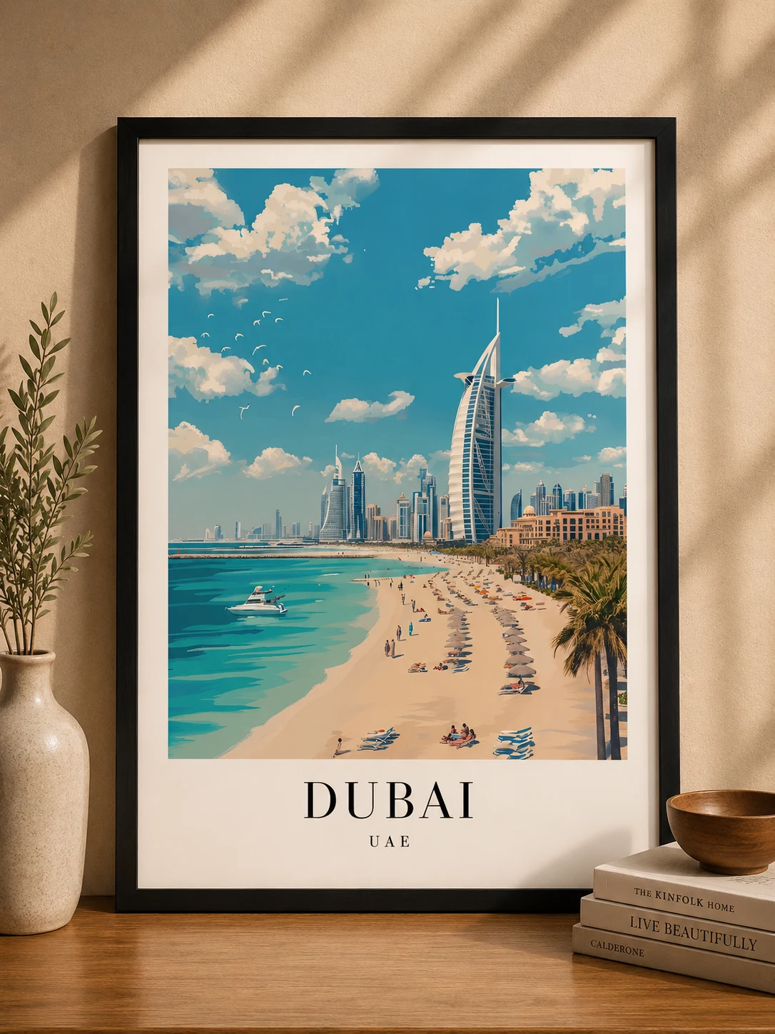 Dubai Skyline – Premium Black Framed Travel Wall Art