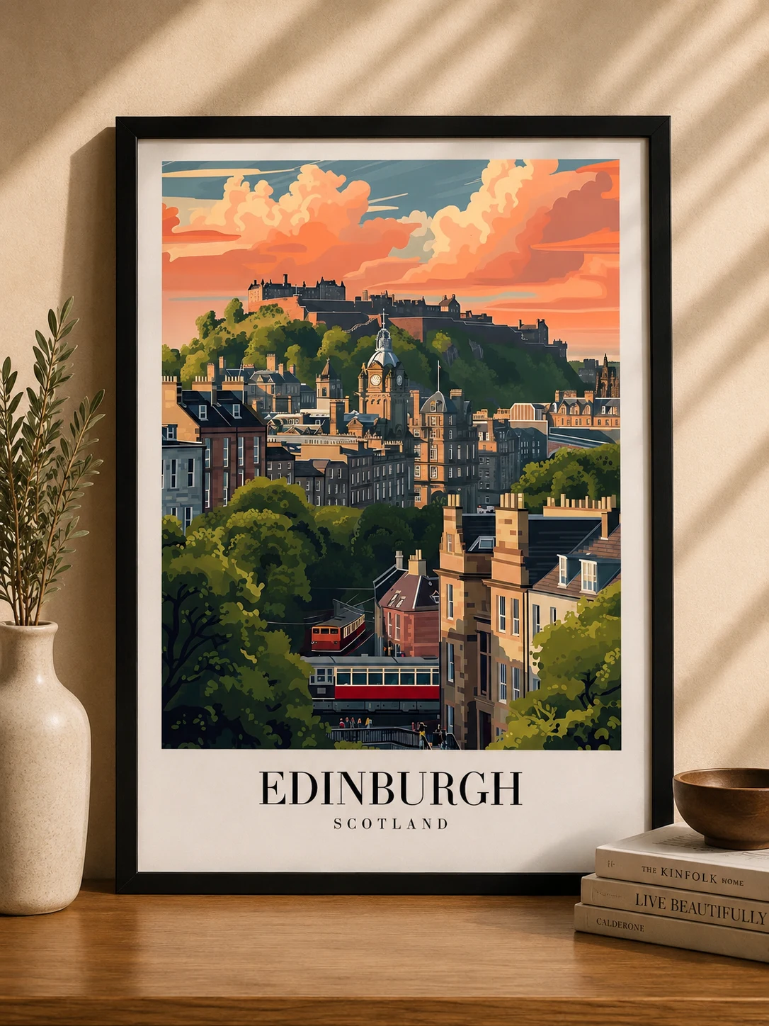 Edinburgh Castle – Premium Black Framed Travel Wall Art