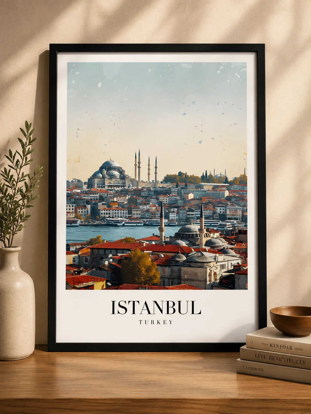 Istanbul Skyline – Premium Black Framed Travel Wall Art