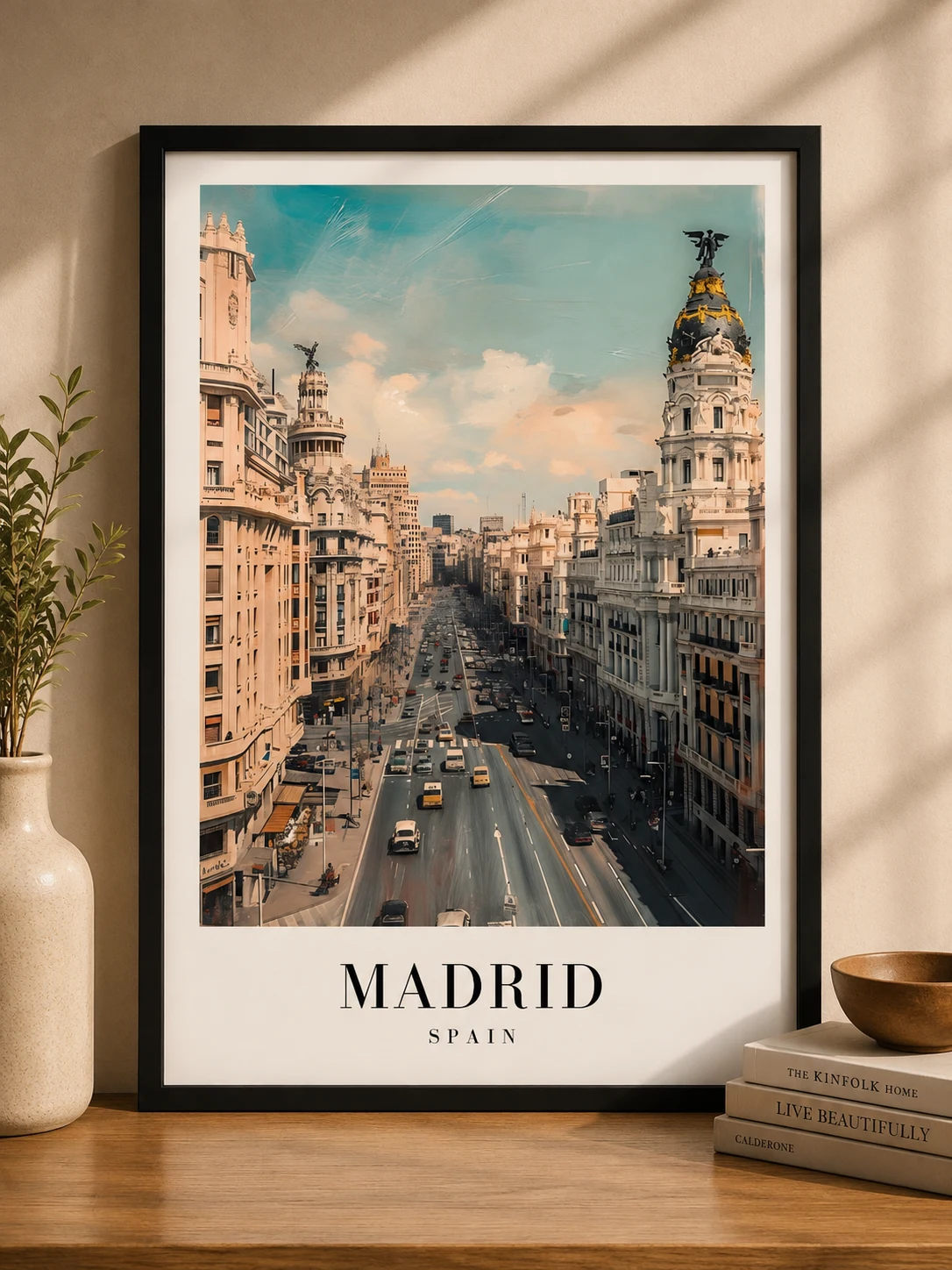 Madrid Cityscape – Premium Black Framed Travel Wall Art