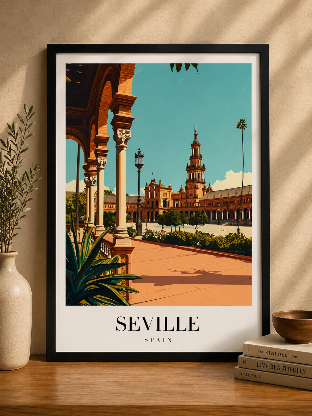 Seville Plaza – Premium Black Framed Travel Wall Art