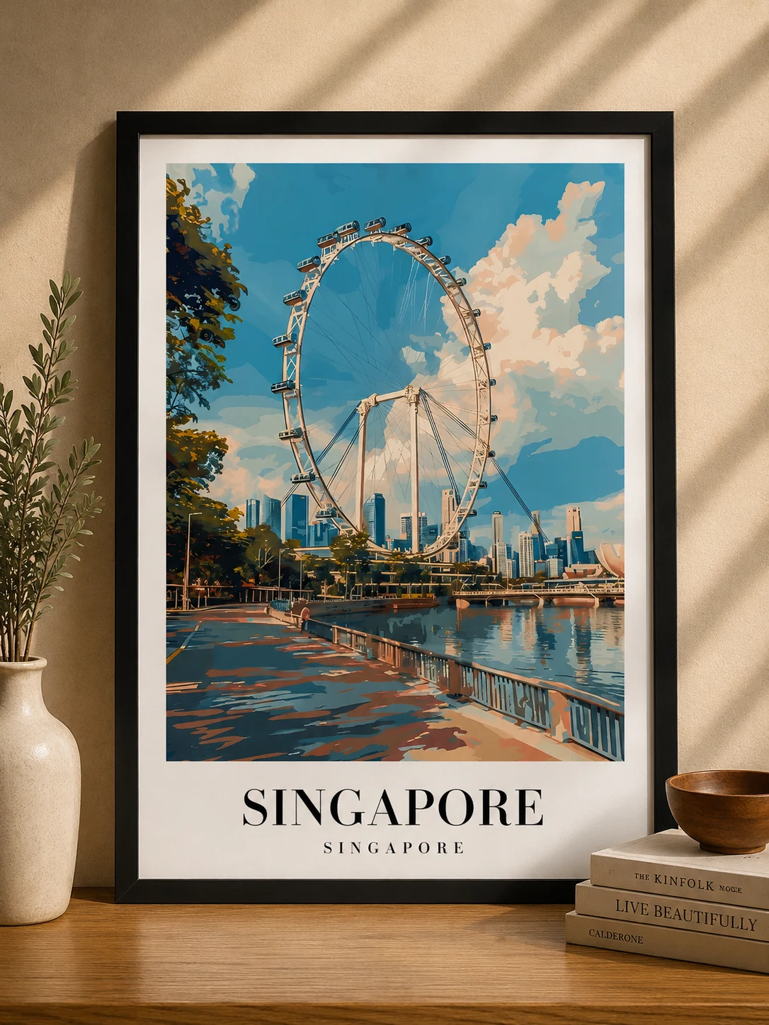 Singapore Skyline – Premium Black Framed Travel Wall Art