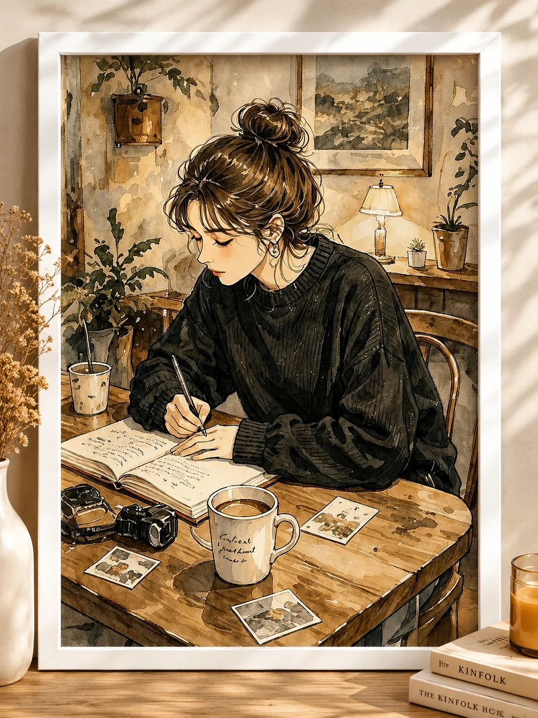 Cozy Girl Journaling – Aesthetic Poster