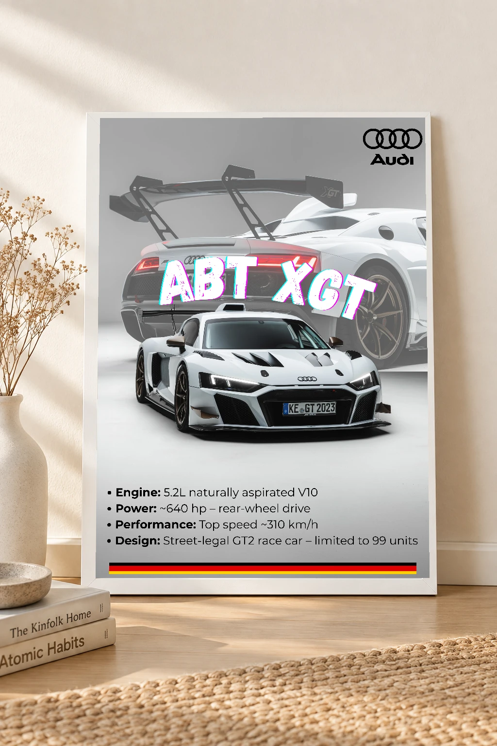 Audi ABT XGT Poster | Premium Race Car Wall Art | Automotive Decor for Garage & Office