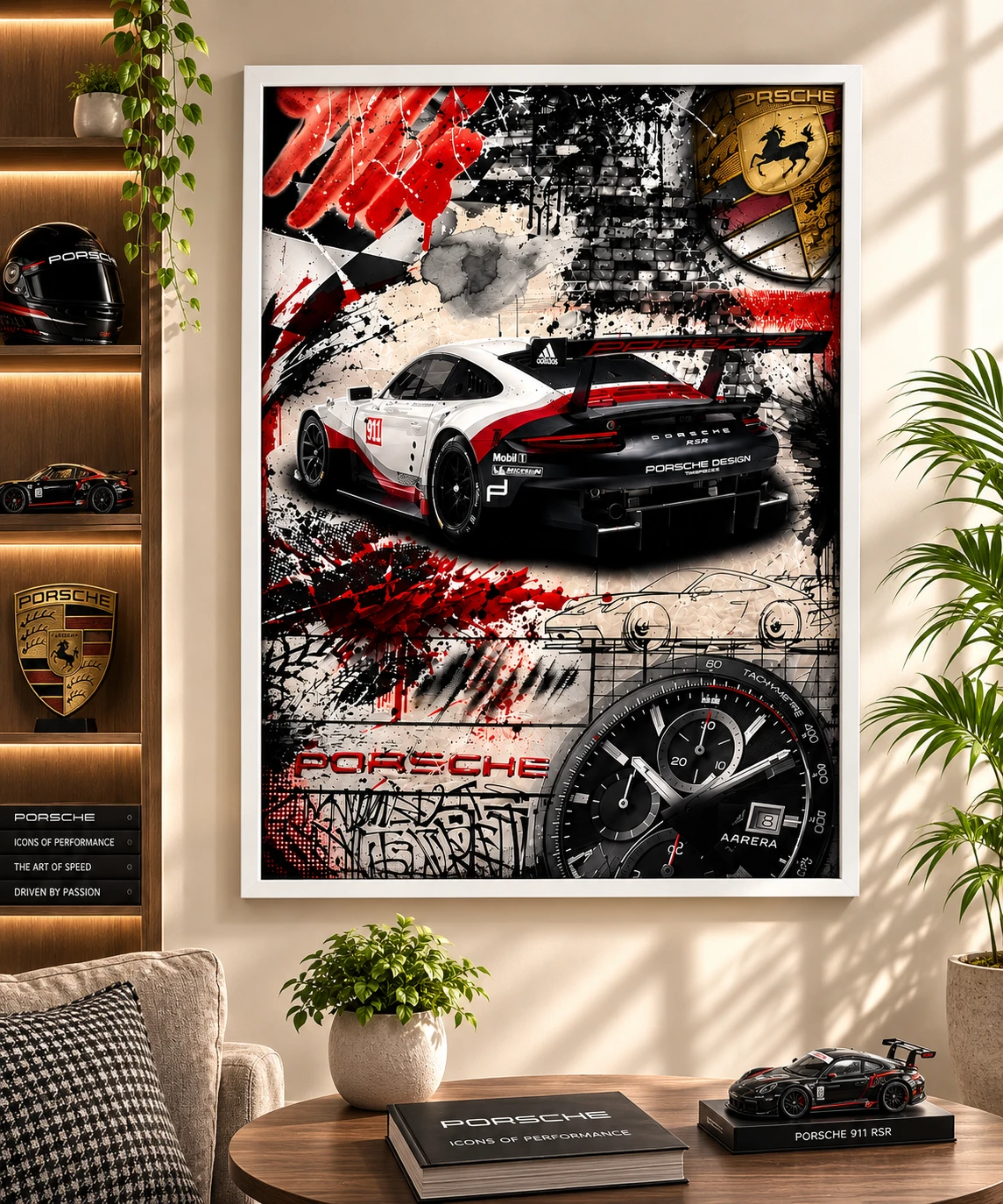 Ferrari 250 GTO Vintage Car Poster | Premium Classic Ferrari Wall Art for Garage & Office Decor