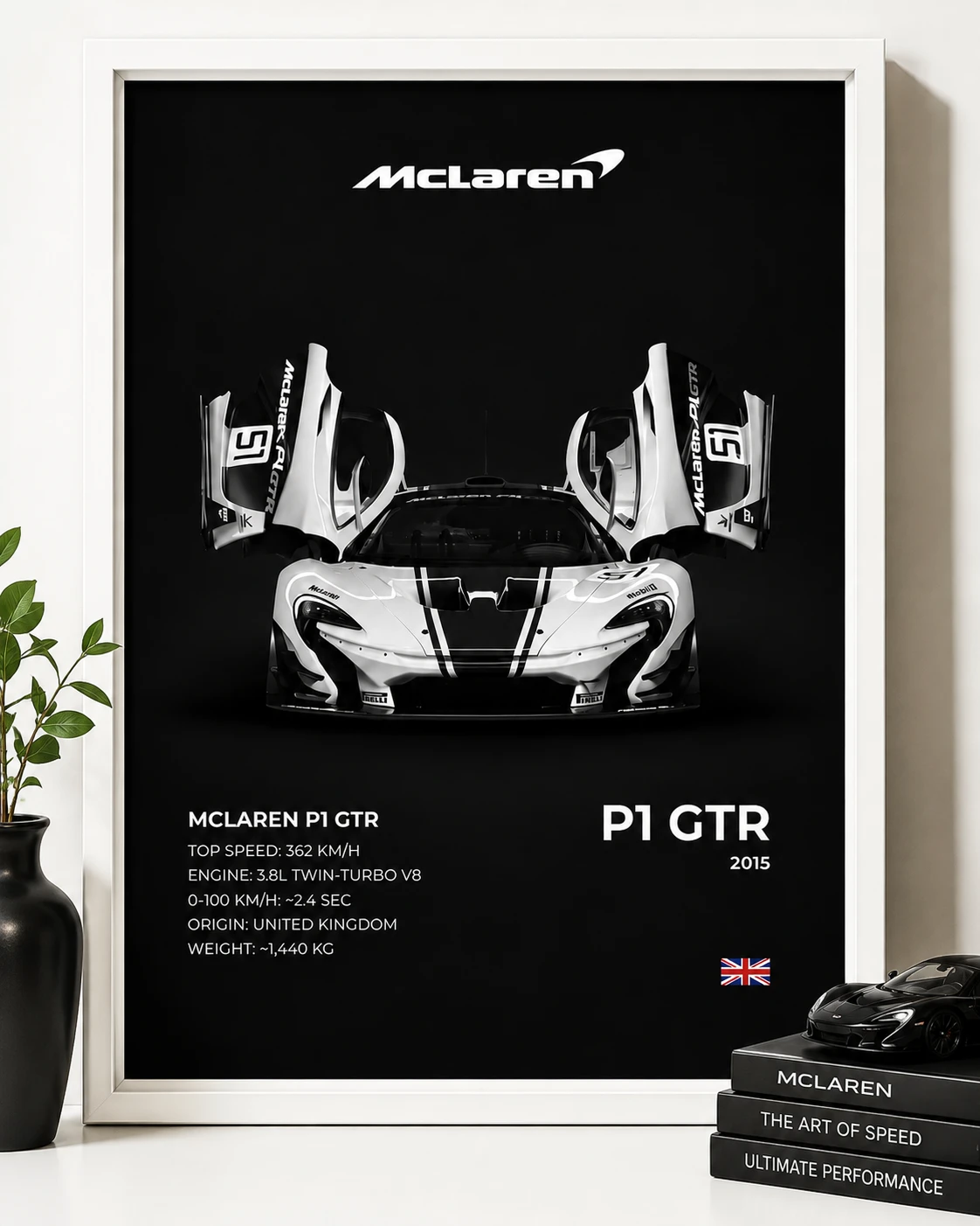 Ferrari F40 Poster | Premium Supercar Wall Art | Vintage Ferrari Car Decor for Garage & Office