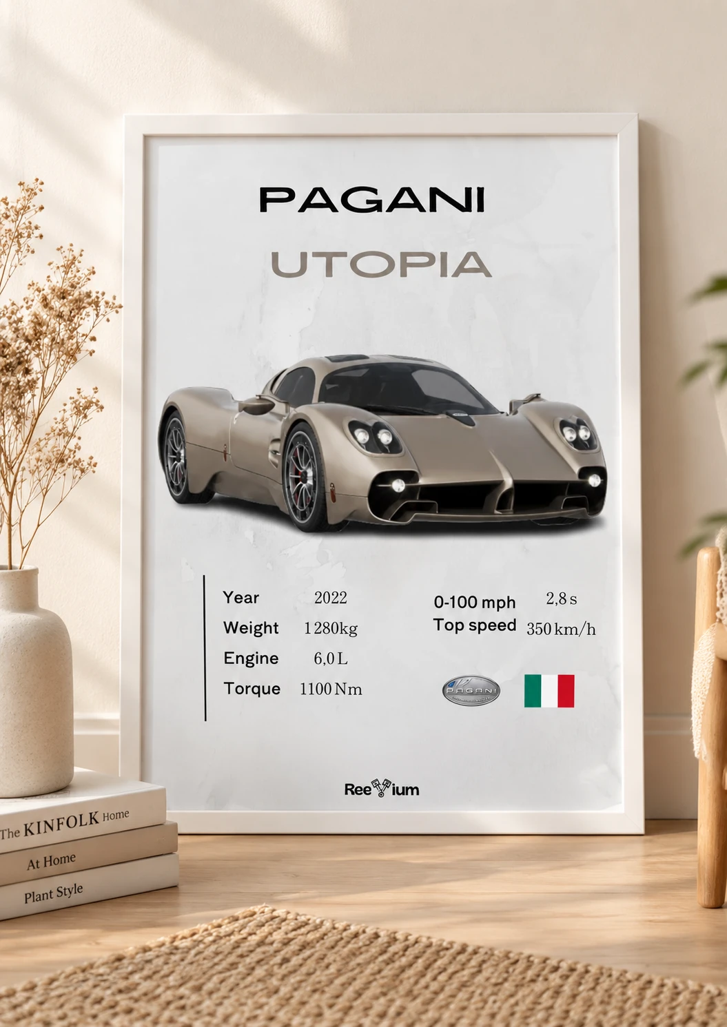 Pagani Utopia Poster | Premium Hypercar Wall Art | Luxury Automotive Decor for Garage & Office