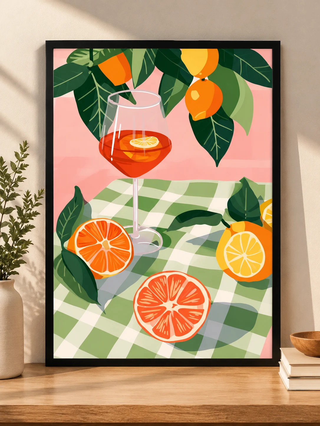 Citrus Picnic – Premium Black Framed Kitchen Wall Art