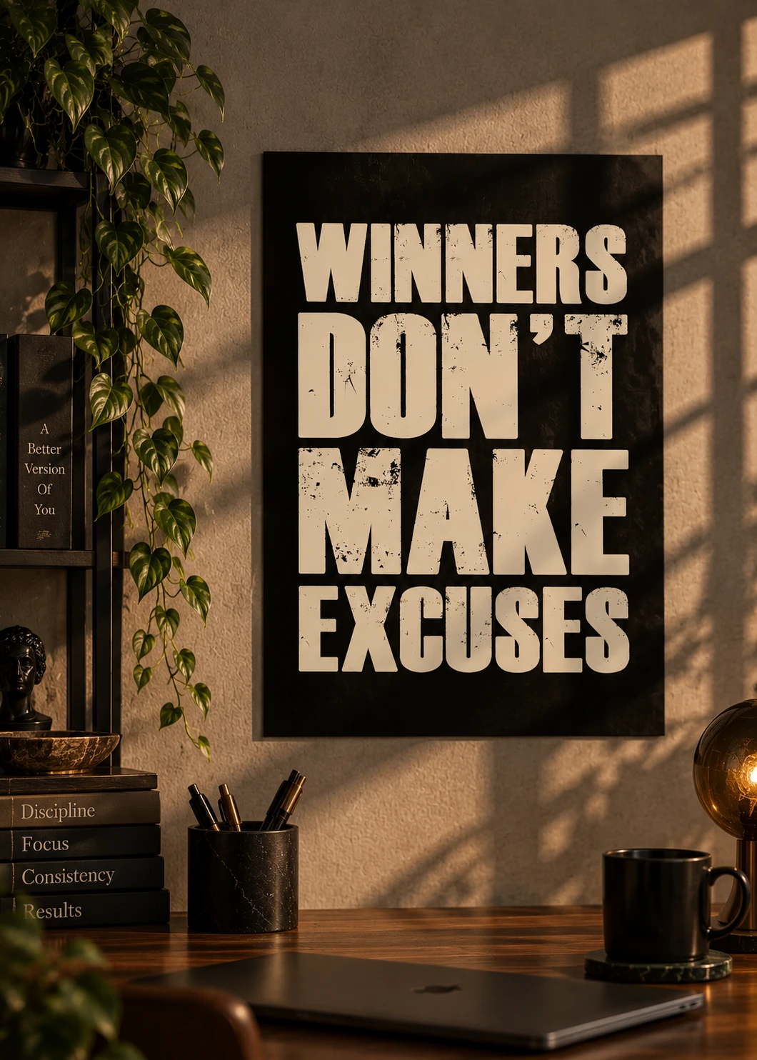 Winners Don’t Make Excuses – Motivational Mindset Poster · Poster only