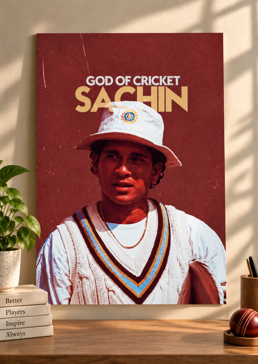 God of Cricket – Sachin Tendulkar Vintage Poster · Poster only