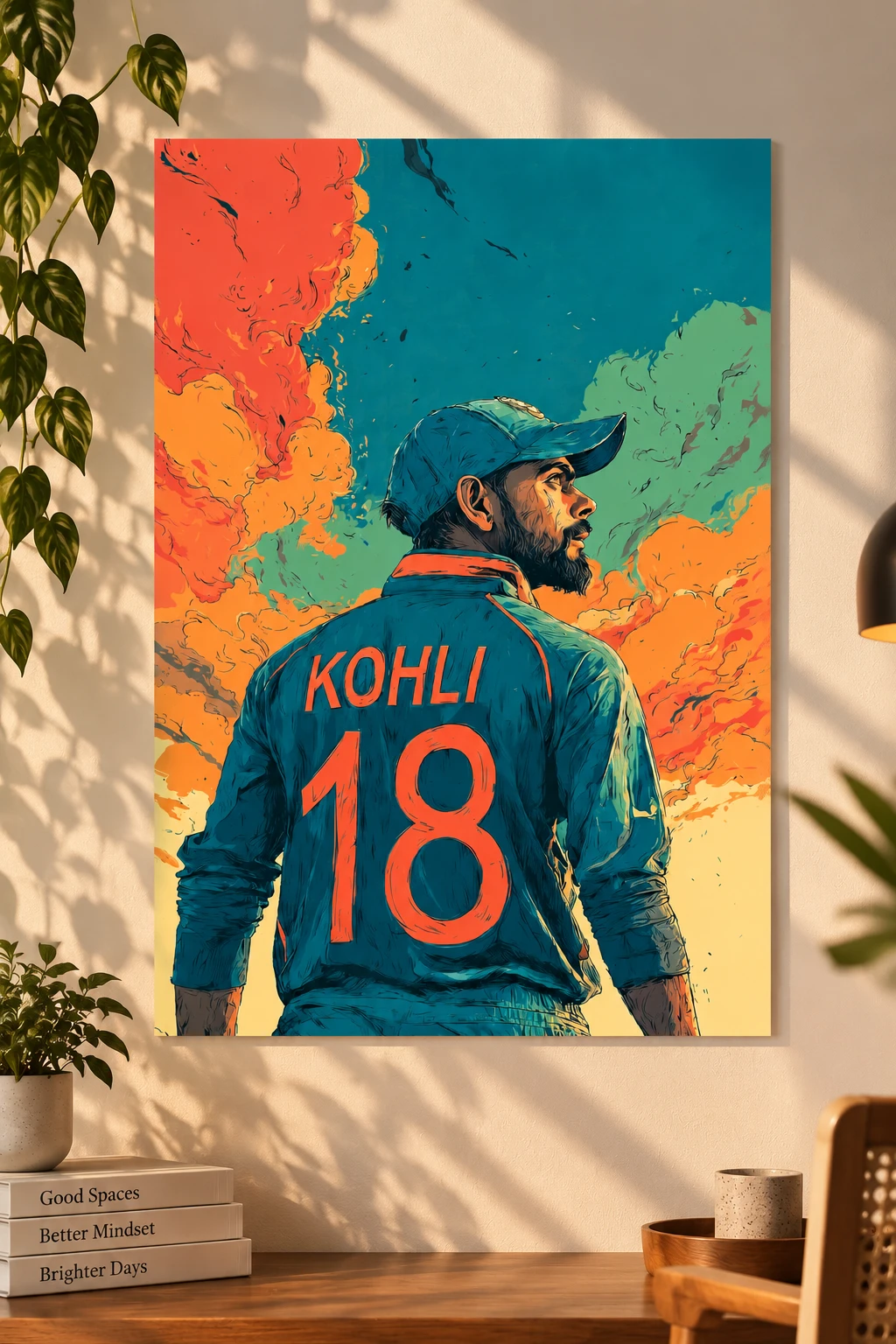 Virat Kohli 18 Retro Cricket Poster · Poster only