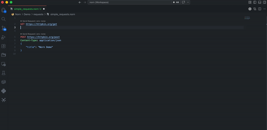 Send requests and run sequences