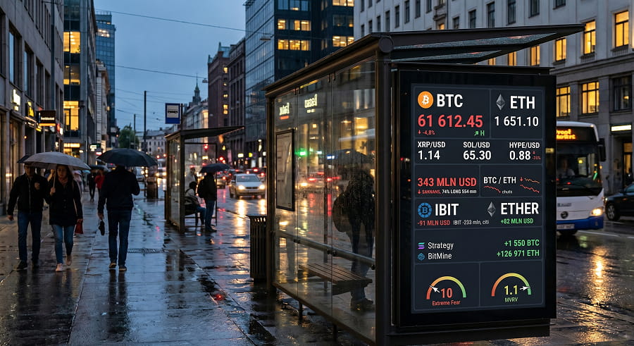 Crypto June 9: BTC slips to 61.6K, bounce fails