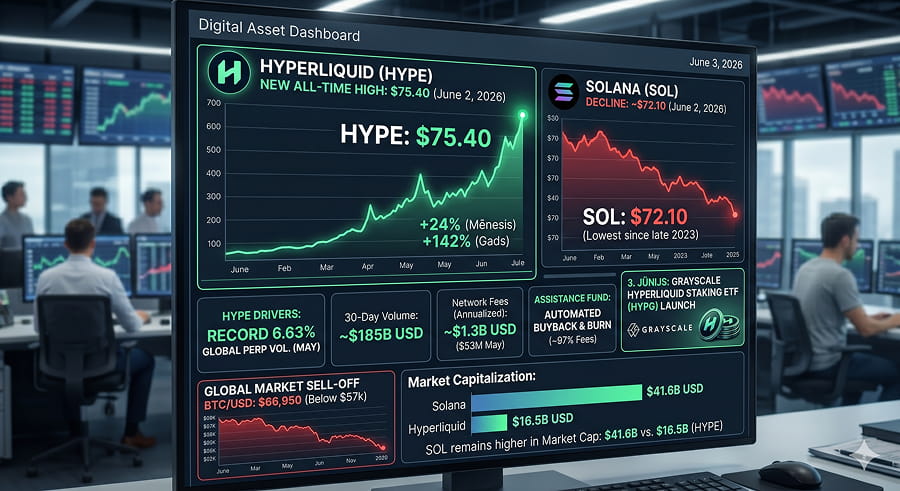 Hyperliquid (HYPE) overtakes Solana, new ATH $75